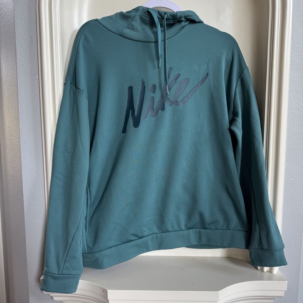 Nike Women's Teal Funnel Neck Hoodie Size Medium